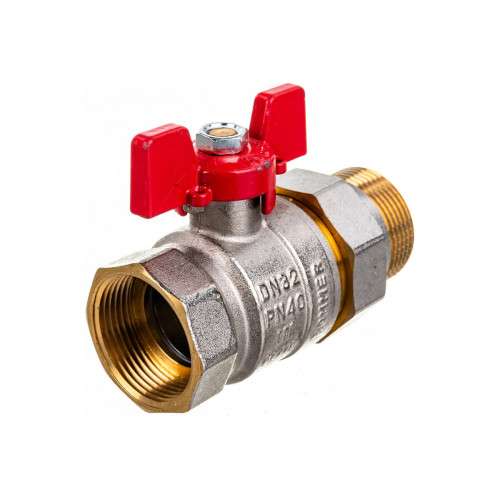 RBV-0005-0510232 ROMMER Шаровой кран с американкой 1 1/4 ВН/НР, ручка бабочка