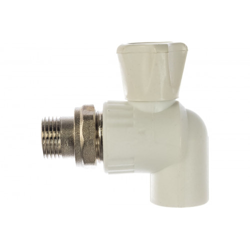 Кран шаровой для радиатора угловой 20х1/2" (60/10) (Valfex) ЗАВОД ВАЛФ-РУС БЕЛЫЙ