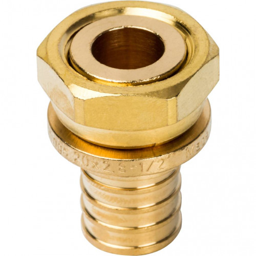 SFA-0019-002012 STOUT Переходник с накидной гайкой 20xG 1/2" для труб из сшитого полиэтилена аксиаль