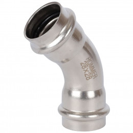 RSS-0005-000028 ROMMER Угольник 45° ВПр-ВПр, 28, из нержавеющей стали прессовой