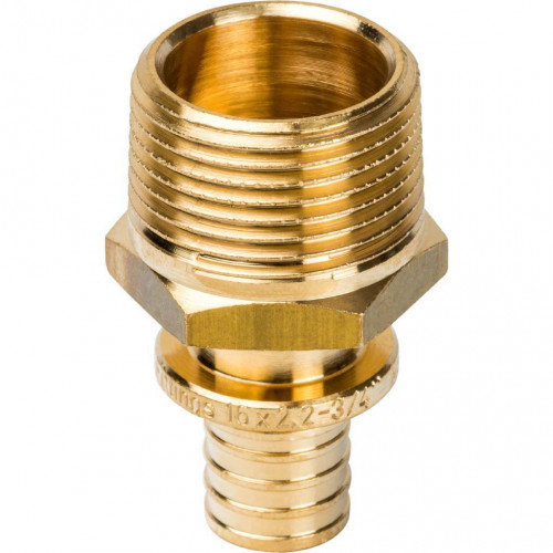 SFA-0001-001634 STOUT Переходник с наружной резьбой 16xR 3/4" для труб из сшитого полиэтилена аксиал