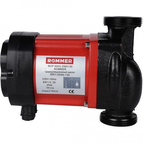 Циркуляционный насос ROMMER  ERTI 25/60-130 с гайками и теплоизоляцией RCP-0003-2560130