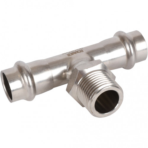 RSS-0016-001512 ROMMER Тройник-переходник ВПр-НР-ВПр, 15х1/2х15, из нержавеющей стали прессовой
