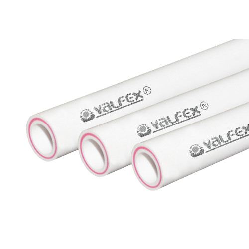 Труба армированная ALUMINIUM, SDR 6 PN25, 40х6,7 мм (40) (Valfex), 4м БЕЛАЯ